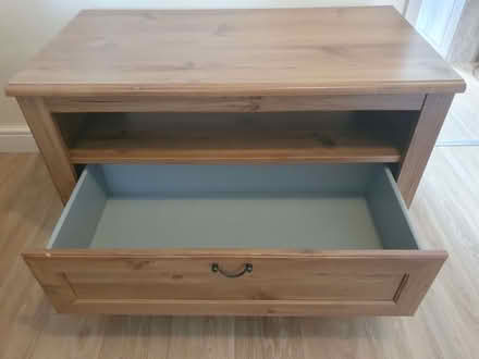Photo of free Wood veneer TV unit with shelf and drawer (Galmington TA1) #2