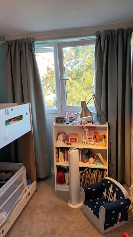 Photo of free 1 x pair of Blue blackout curtains (SW11) #1