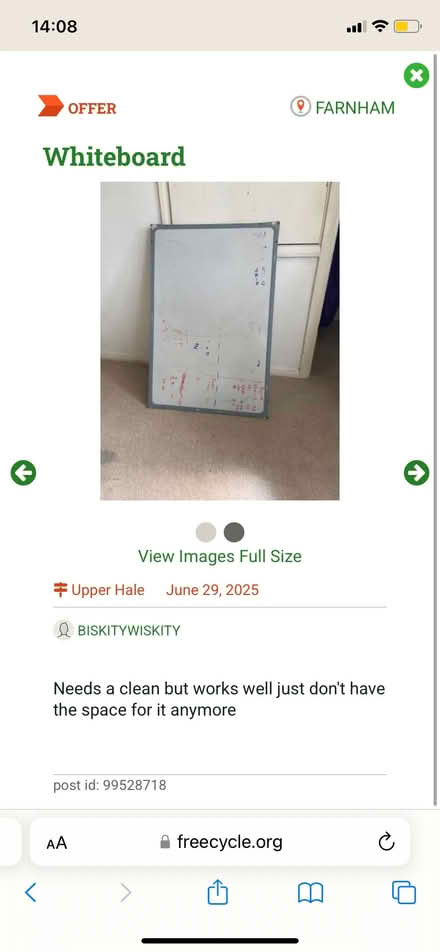 Photo of free Whiteboard (Folly hill) #1