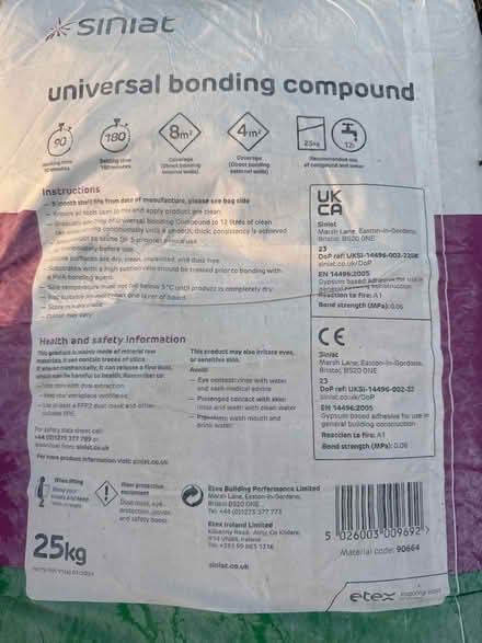 Photo of free Siniat universal bonding compound (East tilbury RM18) #3
