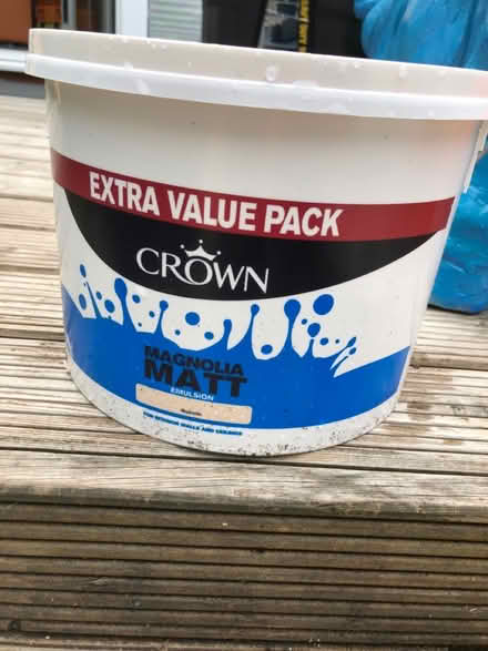 Photo of free 7.5 litres magnolia paint (Dursley GL114JJ) #1