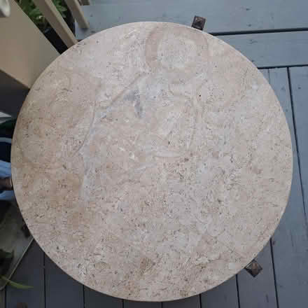 Photo of free marble top, metal leg table (Cambridge Walden @ Sherman) #2