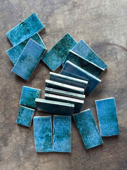Photo of free 16 small blue tiles (Wheathampstead AL4) #1