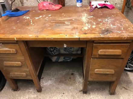 Photo of free Old wooden desk (Ferndown dorset) #1