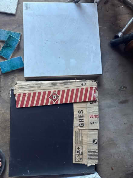 Photo of free 5 white and 7 black large square tiled (Wheathampstead AL4) #1