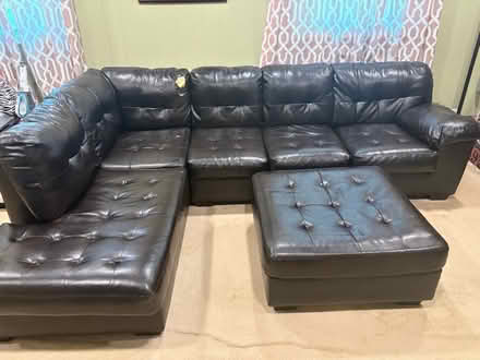 Photo of free Faux leather sectional couch (Ft. Hunt area) #1