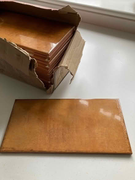 Photo of free 18 ochre ceramic tiles (GL6 Minchinhampton) #1