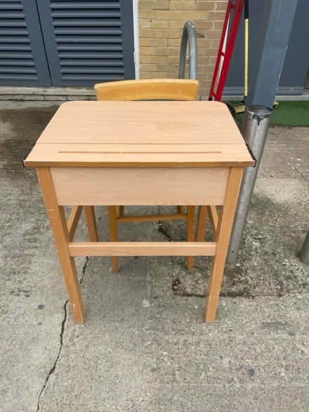 Photo of free Wooden school desk and chair (Oxford High School OX2) #2