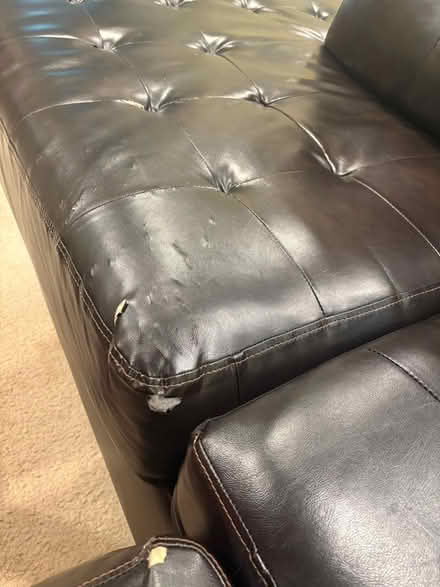 Photo of free Faux leather sectional couch (Ft. Hunt area) #3