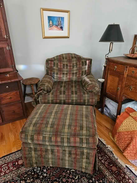 Photo of free Comfy armchair and ottoman (Briarcliff Woods) #1