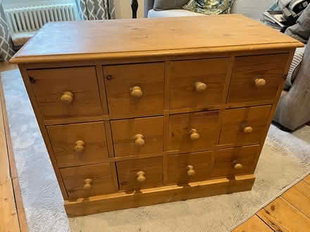 Photo of free Wooden 12 drawer cabinet (Harding Street, Tenby) #1