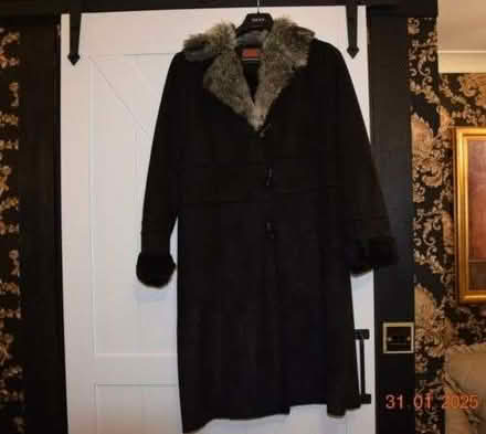 Photo of free black faux suede long coat (Moor Allerton LS17) #1