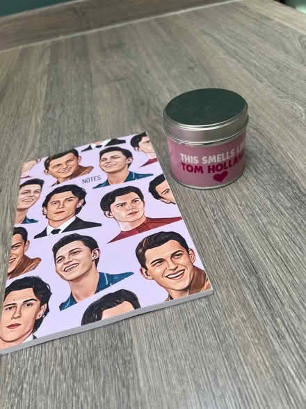Photo of free Tom Holland notebook and Candle. Not used. (Southsea PO4) #1