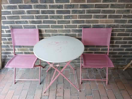 Photo of free Garden outdoor table and two chairs. (Penrith CA11) #1
