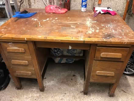 Photo of free Old wooden desk (Ferndown dorset) #2