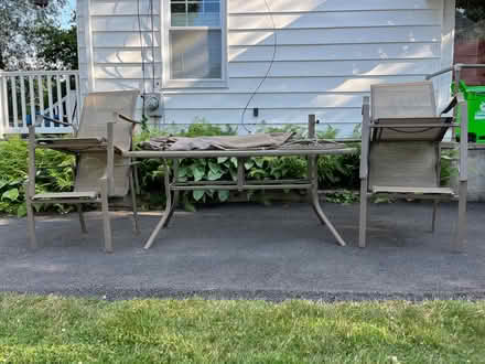 Photo of free glass and steel outdoor table (Near Medford Square) #1