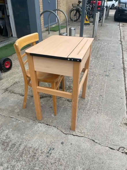 Photo of free Wooden school desk and chair (Oxford High School OX2) #1