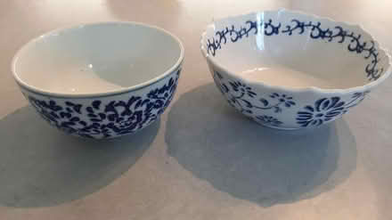 Photo of free 2 blue and white China bowls (peacehaven) #1