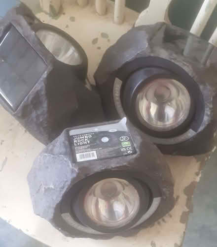 Photo of free 3 Solar light stones for garden UNUSED AS NEW (Fiveways BN1) #1