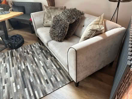 Photo of free Warm grey velvet sofa and chair (Burton green) #4