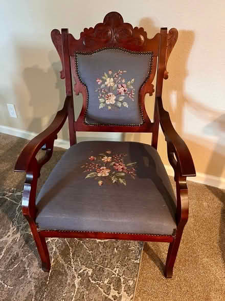 Photo of free Vintage chair with needlepoint seat (South Walnut Creek) #1