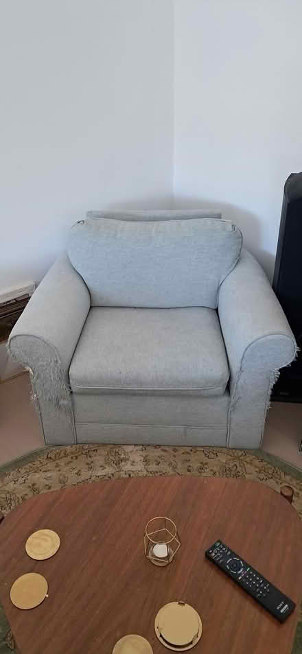 Photo of free Blue armchair (Bathurst & St Clair) #1
