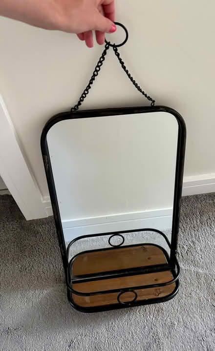 Photo of free Industrial style mirror with shelf (Totley S17) #1