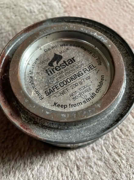 Photo of free Camping Cooking fuel tin & stand. (Carlisle CA1) #1