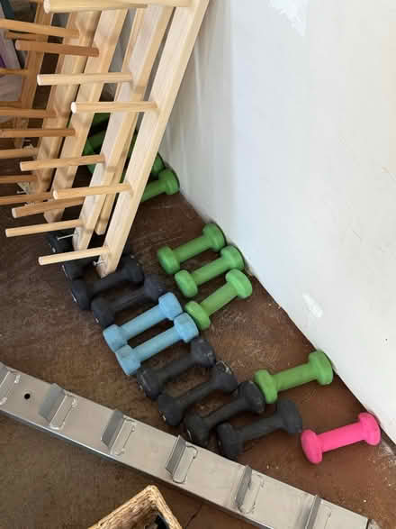Photo of free Dumbbells and peg shelves (West Hollywood) #1