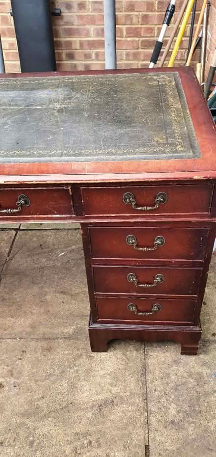 Photo of free Antique Leather top Pedestal desk (Richmond, TW10) #3