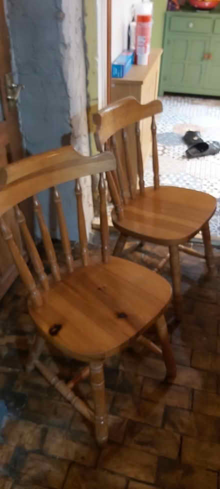 Photo of free 2 pine dining chairs (Cliburn CA10) #1