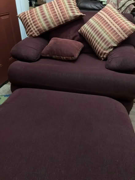 Photo of free Oversized chair with footstool (Windcrest, TX) #2