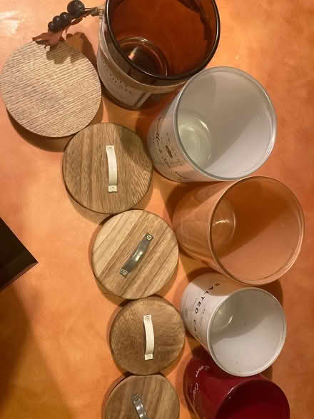 Photo of free Decorative candle jars w/ lids (Scaggsville) #1