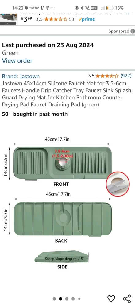 Photo of free Tap/faucet drip mat (Walsall WS2) #2
