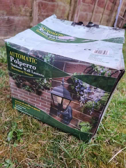 Photo of free Automatic Polperro outdoor wall lantern (Stone Cross BN23) #1