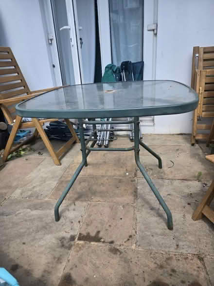 Photo of free Metal and glass garden table (Finchley N12) #2