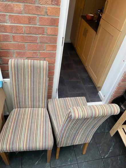 Photo of free Compact dining table and 2 upholstered chairs (Lisvane CF14) #2