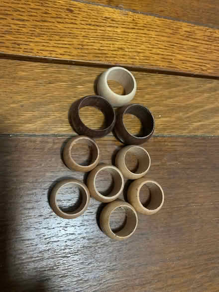 Photo of free Wooden rings, 9 count (Methuen) #1