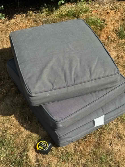 Photo of free 3 Outdoor seat cushions (Watton at Stone SG14) #1