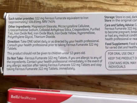 Photo of free Ferrous fumarate Iron tablets 322mg (St Jamesβs Square, Bath) #2