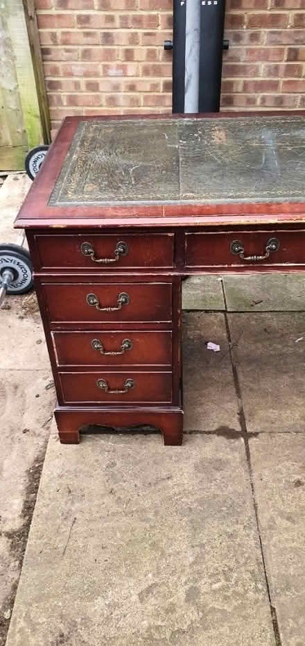 Photo of free Antique Leather top Pedestal desk (Richmond, TW10) #2