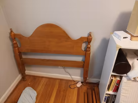 Photo of free Maple four poster twin bedframe (63119 Webster near Blackburn) #3