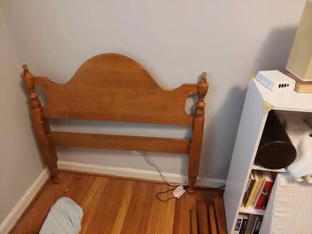 Photo of free Maple four poster twin bedframe (63119 Webster near Blackburn) #3