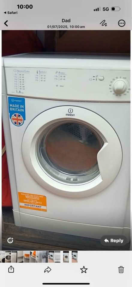 Photo of free White 8kg Tumble Dryer (Consett DH8) #2
