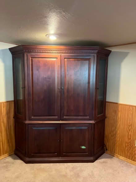 Photo of free Solid Wood Corner TV Armoire (Overland Park, KS) #1