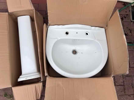 Photo of free Bathroom washbasin and pedestal (Grangetown, Sunderland) #1