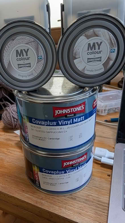 Photo of free Grey and beige paint tester pots (CB4, off Chesterton Road) #1