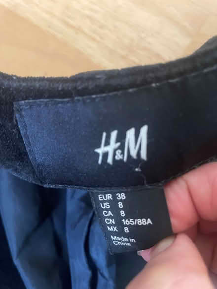 Photo of free H&M cropped black jacket size 10 velvet (Loddon NR14) #2