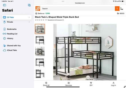 Photo of free Almost new Triple bunkbed (Downtown Bellevue) #1