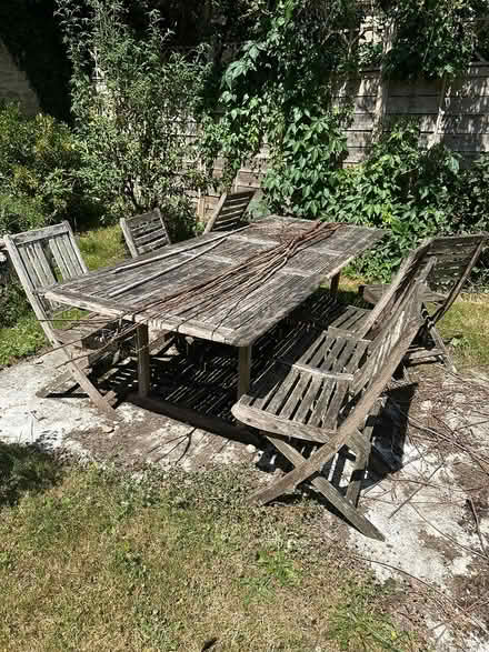 Photo of free Wooden garden table and chairs (Near Holt SN12) #1